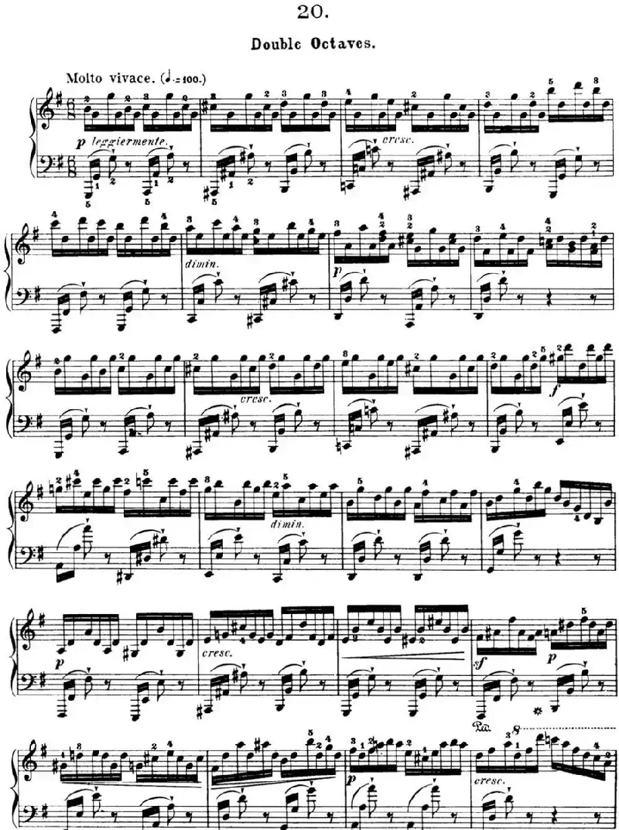 50首车尔尼Op.740钢琴手指灵巧技术练习曲(NO.20)