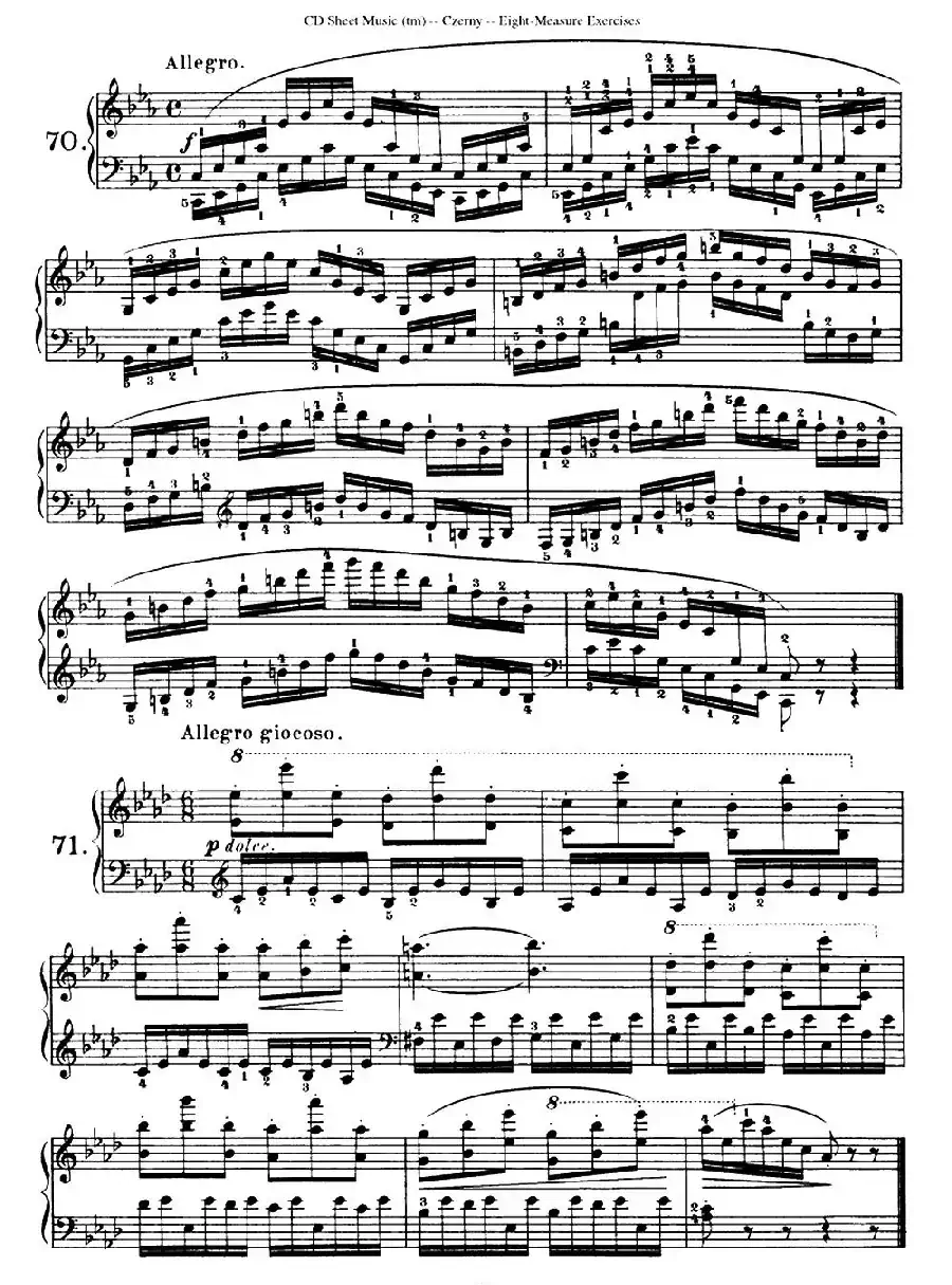 160 Eight- Measure Exercises.Op.821（车尔尼160首钢琴八小节练习曲（54——71））