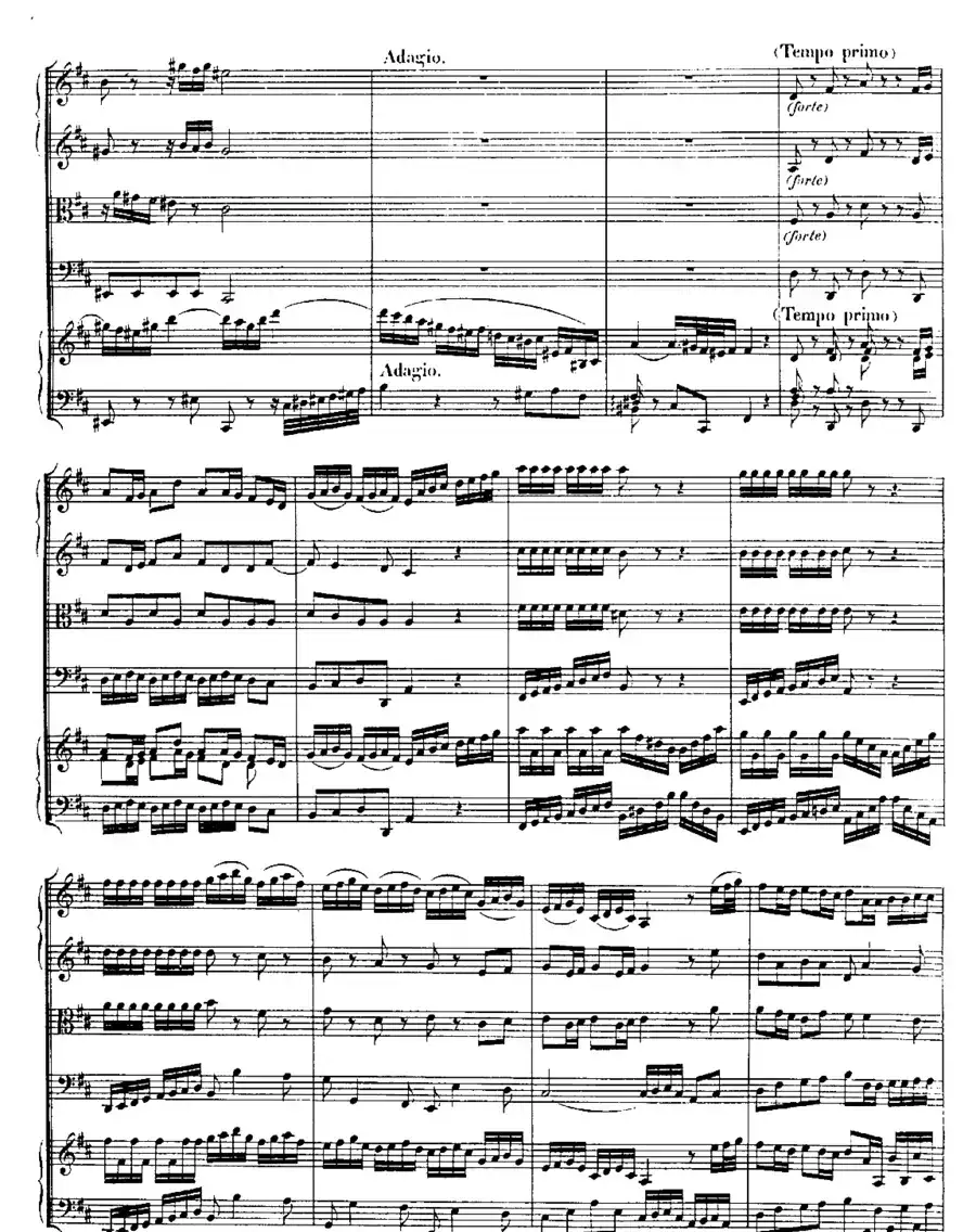 Harpsichd Concerto in D Maj BWV 1054（D大调第三号古钢琴协奏曲·总谱）
