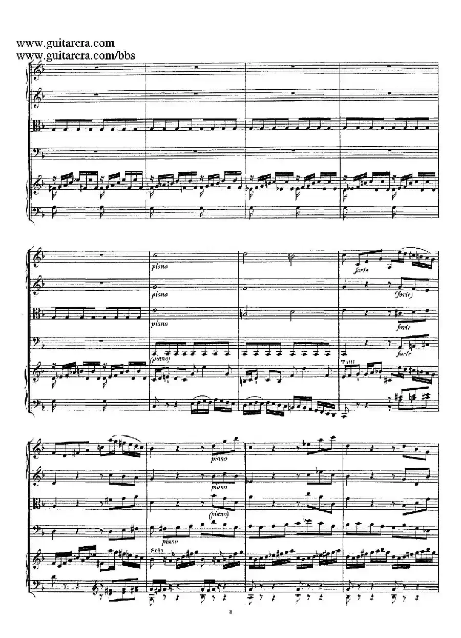 d小调第一号古钢琴协奏曲 BWV 1052（总谱）