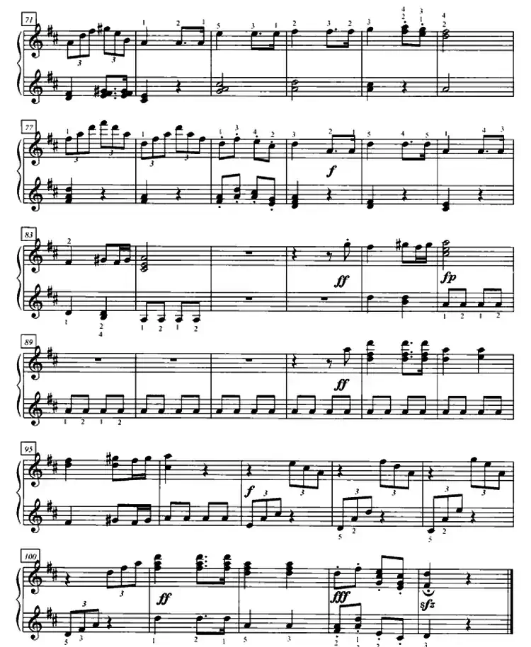 D大调小步舞曲（四手联弹第一钢琴）