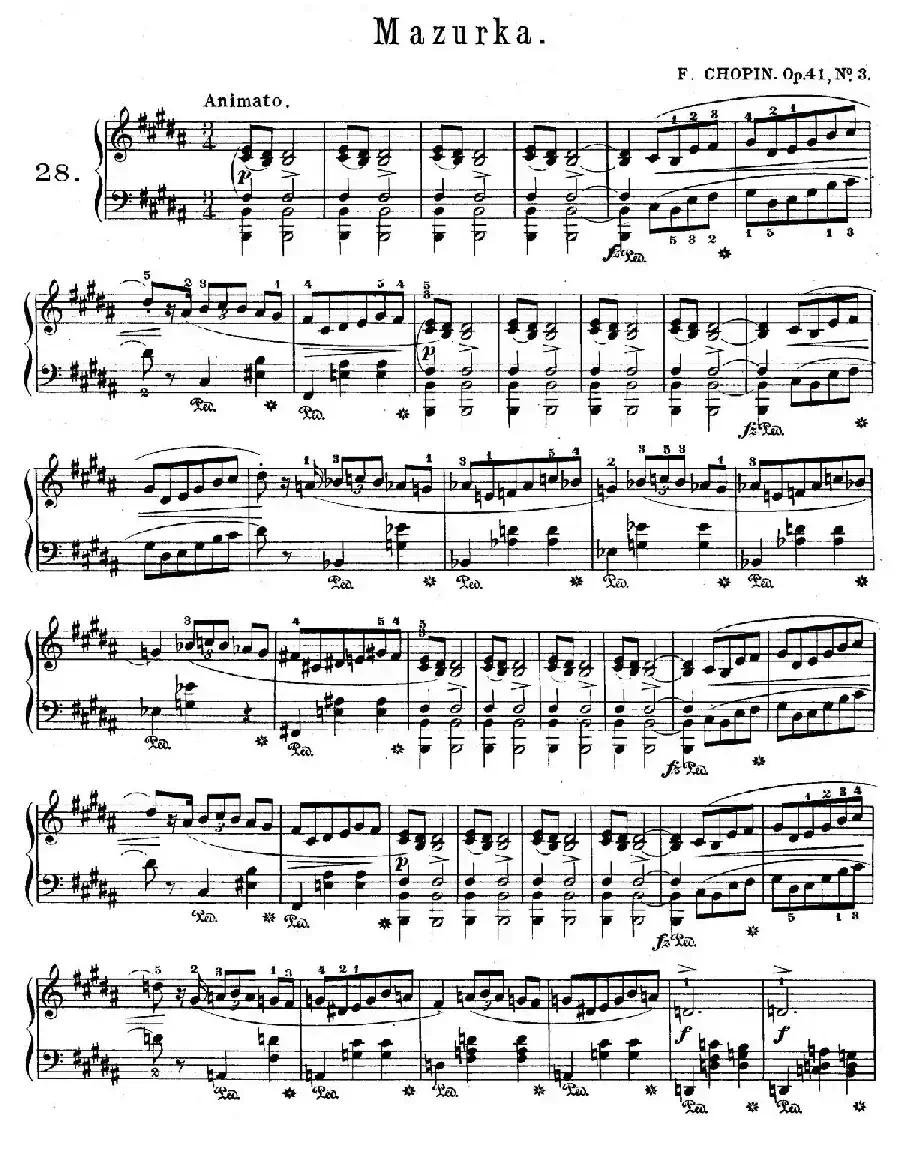 Quatre Mazurkas Op.41（4首玛祖卡·3）