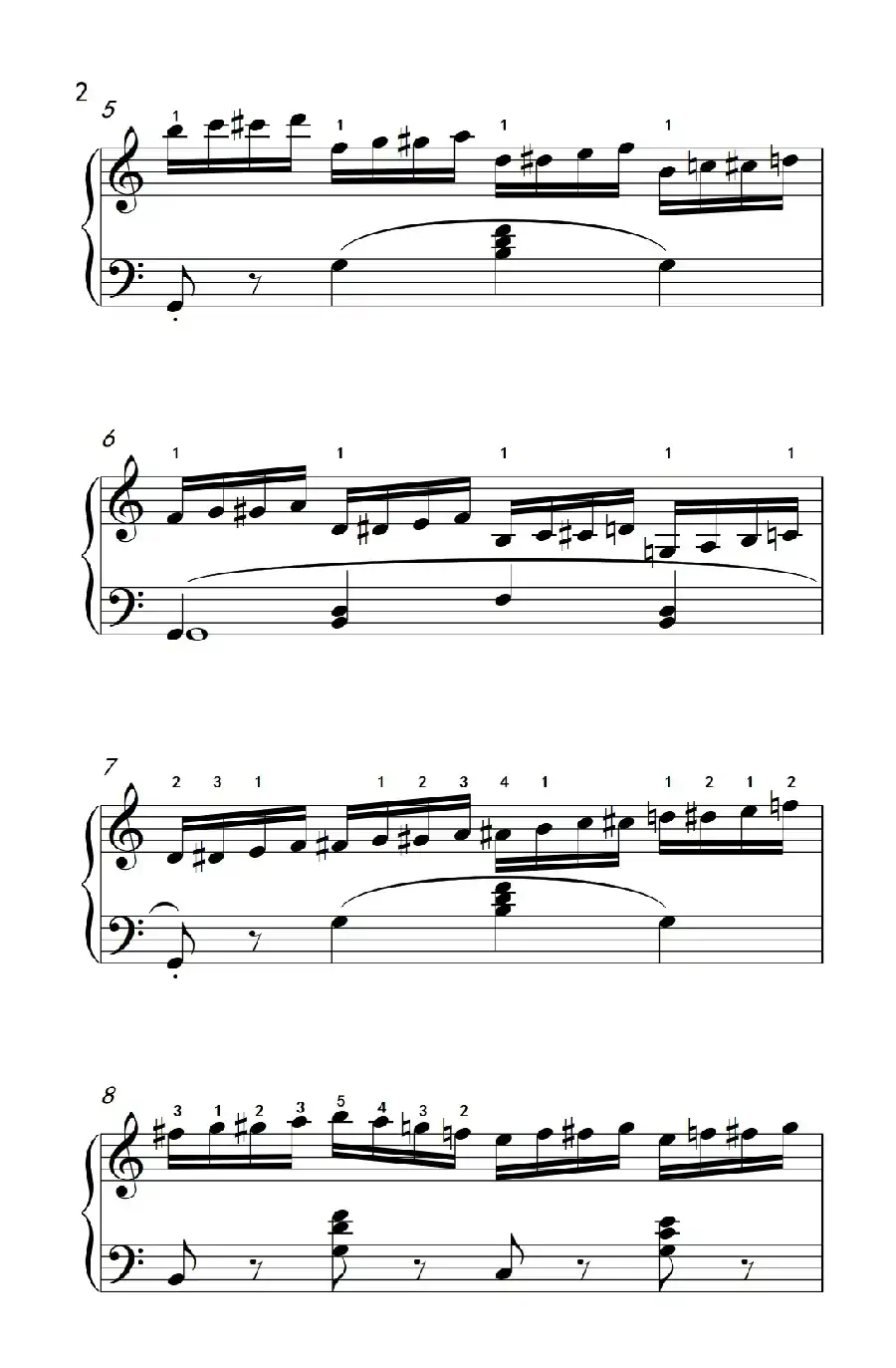 第六级 1.练习曲（中央音乐学院 钢琴（业余）考级教程 4-6级）