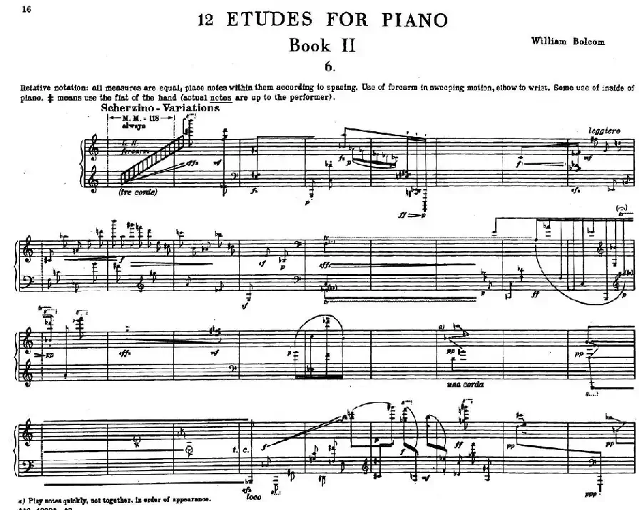 12 Etudes for Piano（博尔科姆12首钢琴练习曲·6）