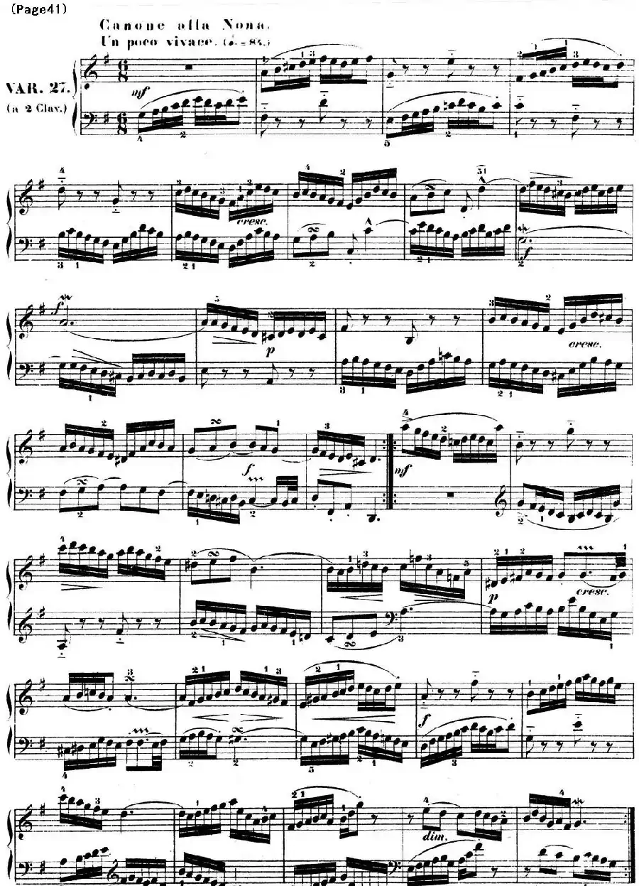 哥德堡变奏曲 巴赫 Goldberg Variationen BWV988