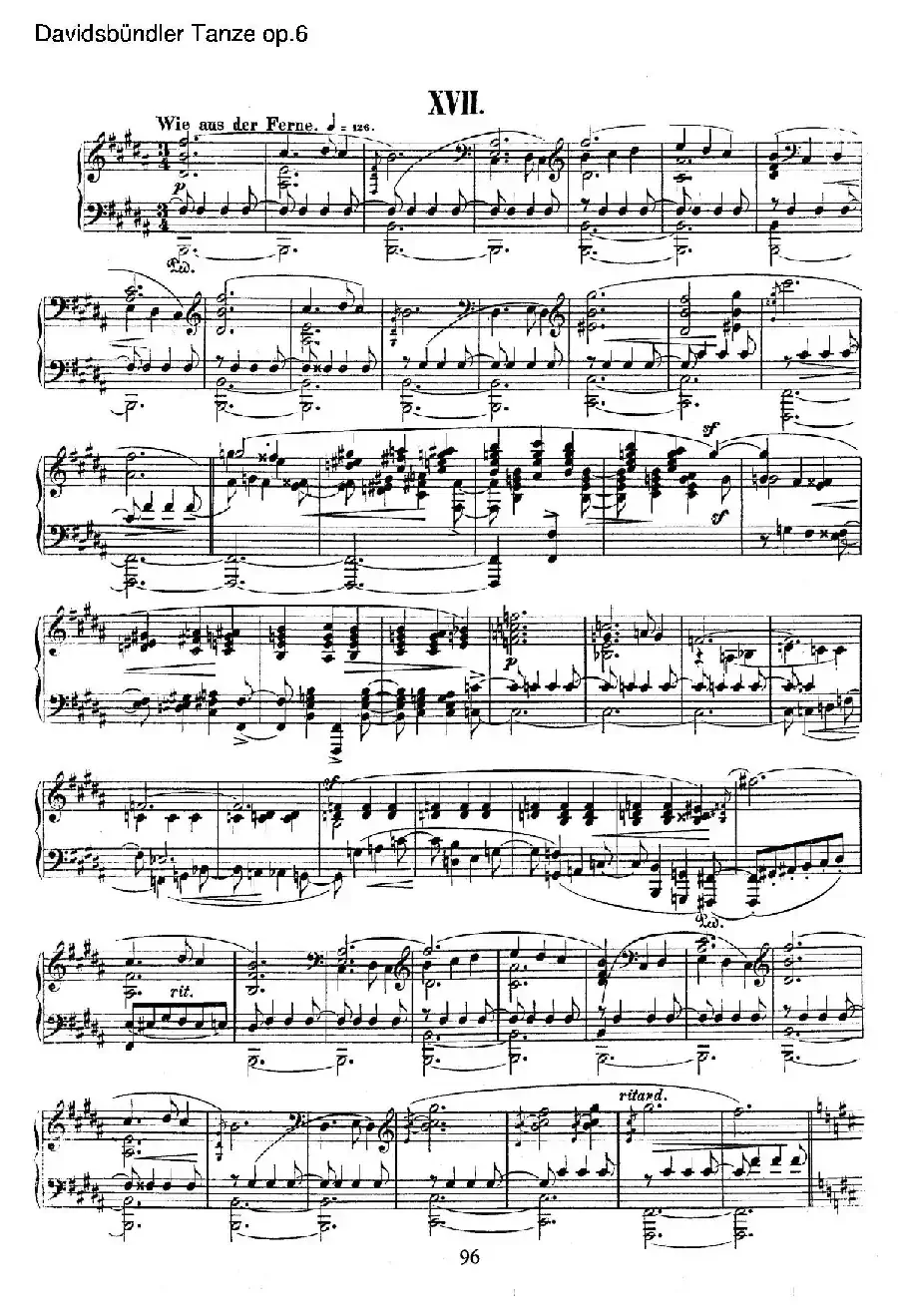 Davidsbundler Tanze Op.6（大卫同盟舞曲）
