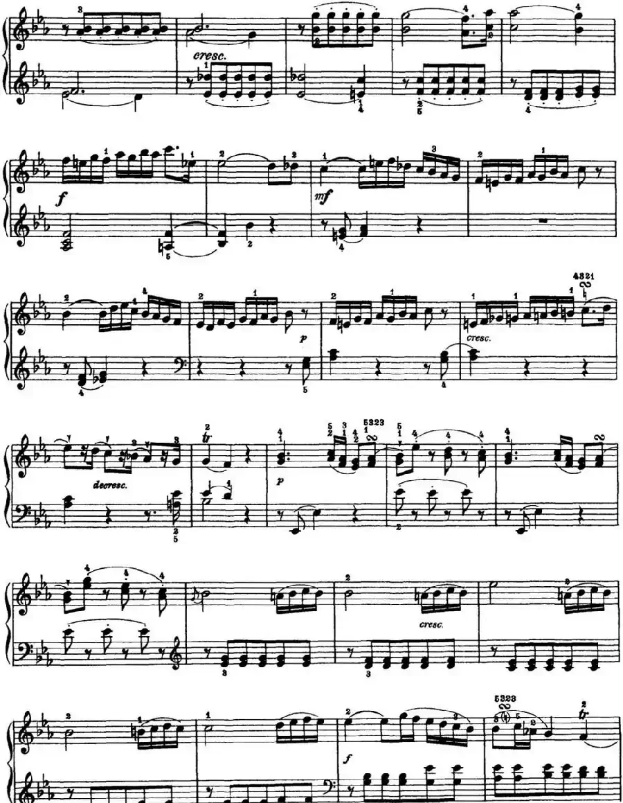 海顿 钢琴奏鸣曲 Hob XVI 28 in E-flat major