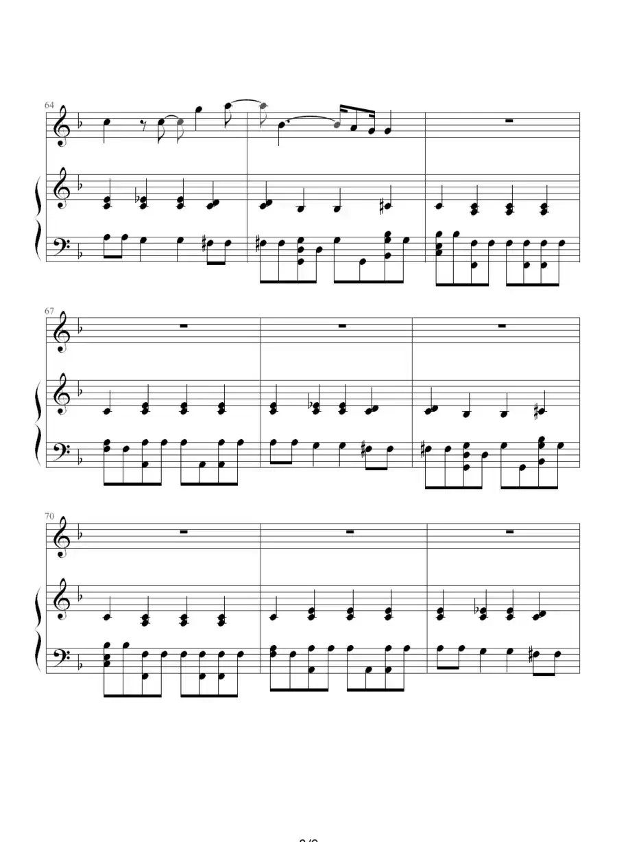 All by Myself（钢琴伴奏谱）