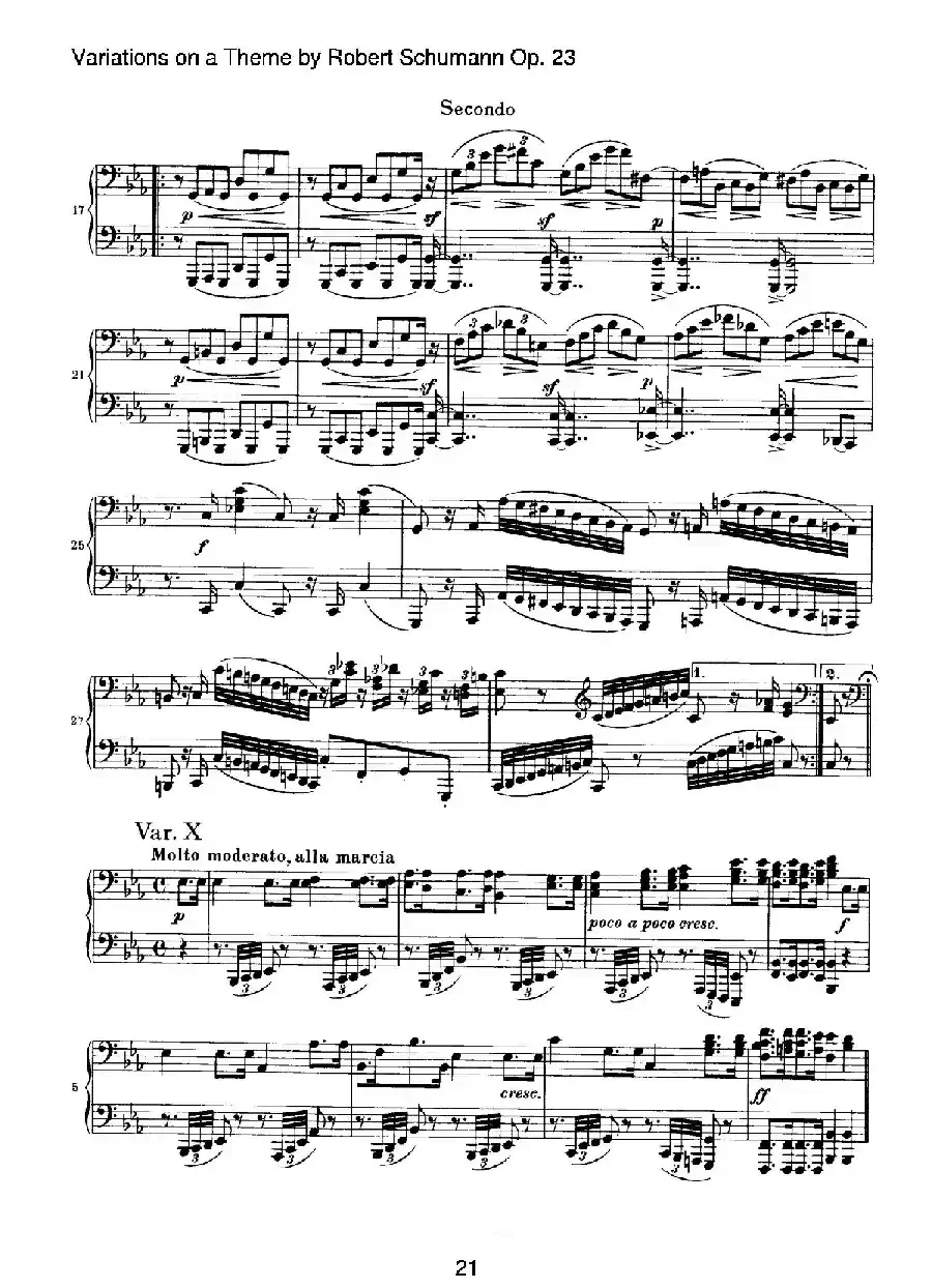 ​Variations on a Theme by Robert Schumann Op.23（舒曼主题变奏曲）（四手联弹）