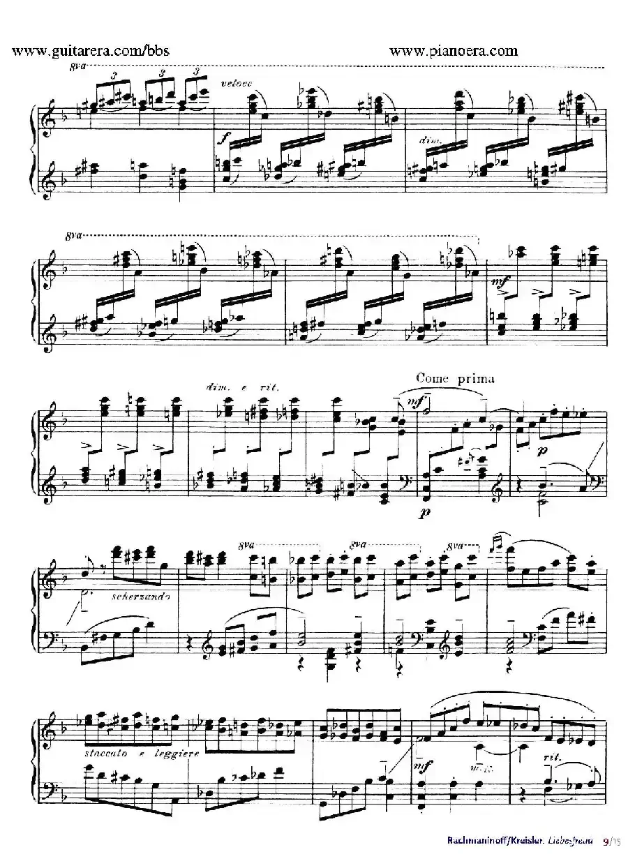 Liebesfreud（爱的喜悦）（钢琴独奏版）