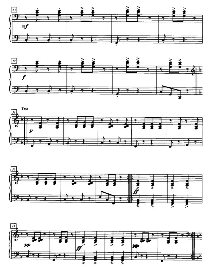 捷克波尔卡舞曲（四手联弹、第二钢琴）