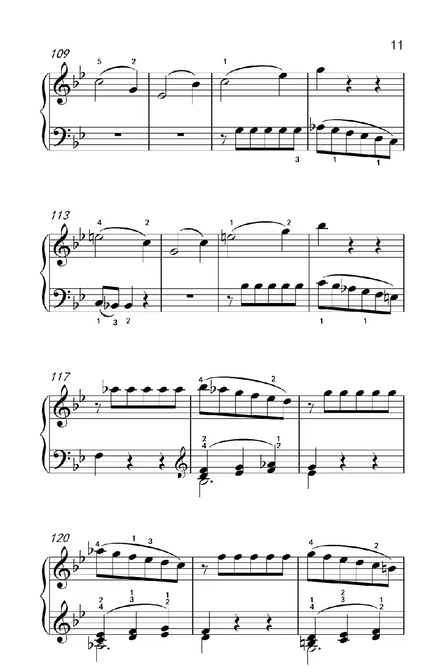 第七级1.♭B大调奏鸣曲 第一乐章 K.570(中央音乐学院 钢琴(业余)考级教程 7-9级)