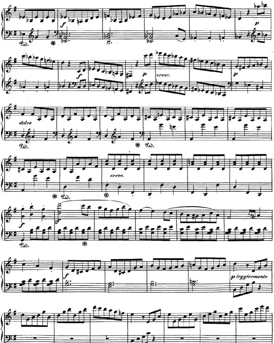 贝多芬钢琴奏鸣曲25 杜鹃 G大调 Op.79 G major