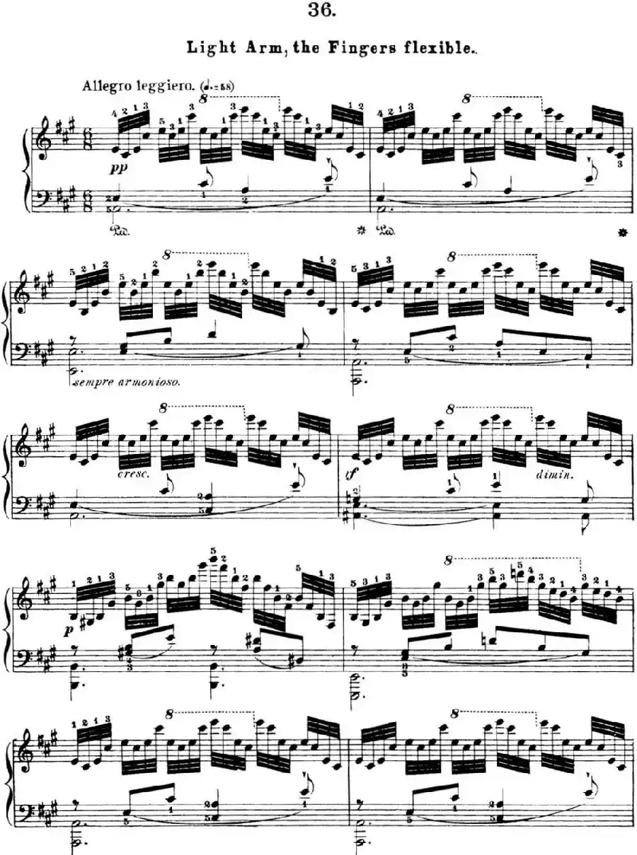 50首车尔尼Op.740钢琴手指灵巧技术练习曲（NO.36）