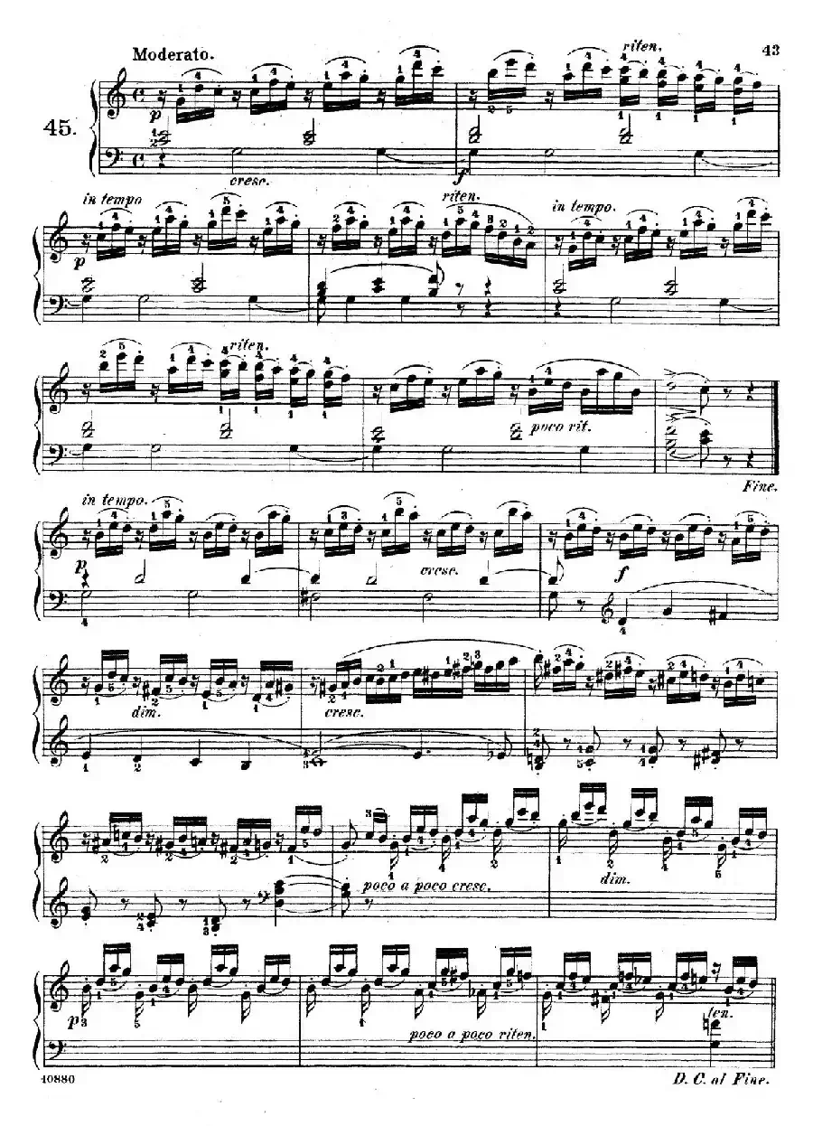 Etudes Enfantines Op.37（儿童钢琴练习曲 第40——45首）