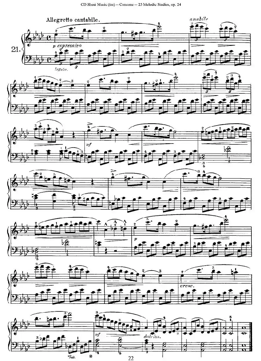 Concone - 25 Melodic Studies easy and progressive（21—25）