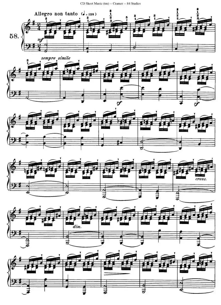 Cramer - 84 exercices（56—60）（克拉莫84首钢琴练习曲）