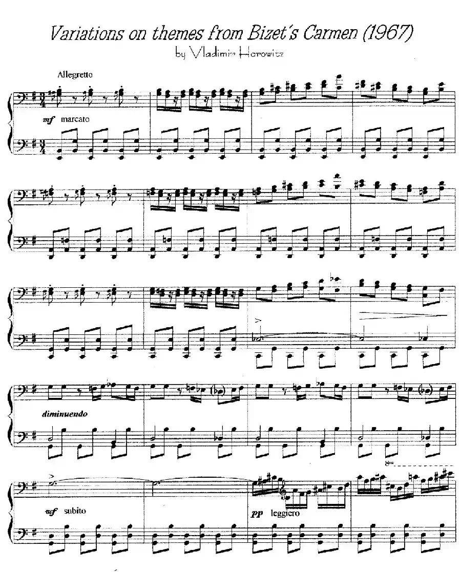 Carmen Variations 12 Pieces（12首卡门主题变奏曲·6）