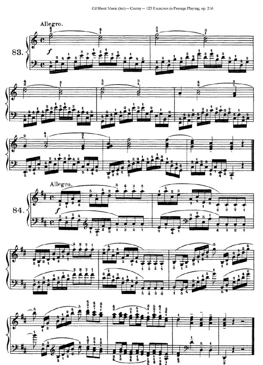 125 Exercises in Passage Playing Op.261（车尔尼125首钢琴短乐句练习曲（79——94）