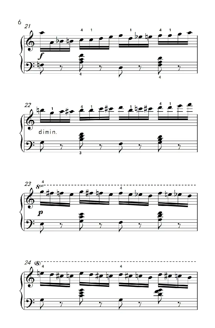 第六级 1.练习曲（中央音乐学院 钢琴（业余）考级教程 4-6级）