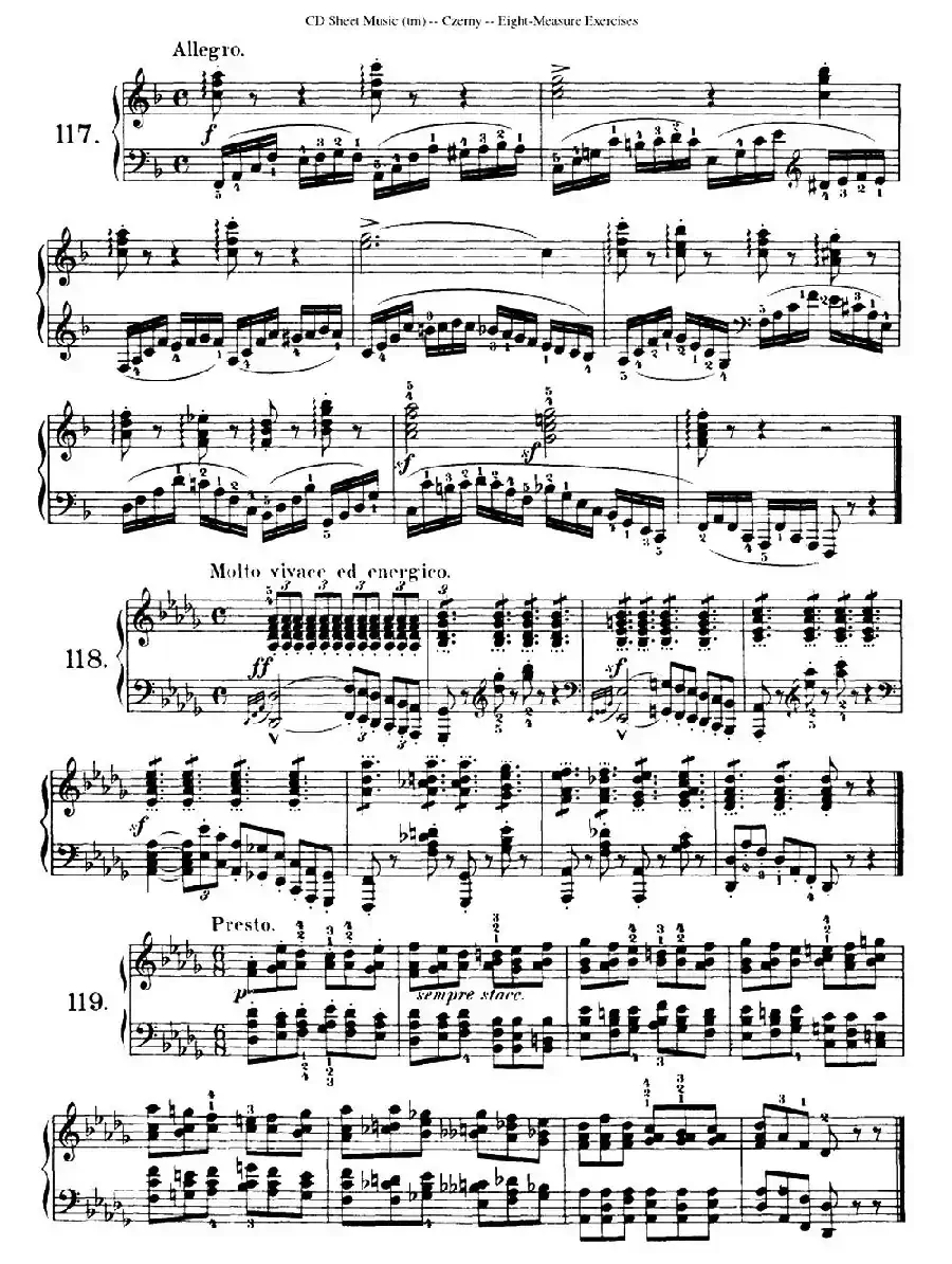 160 Eight- Measure Exercises.Op.821（车尔尼160首钢琴八小节练习曲（104——121））