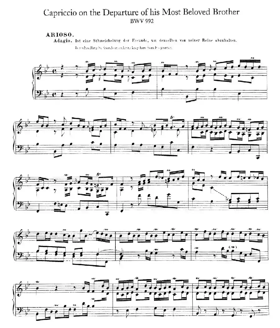 Capriccio in B-flat Major BWV 992（降B大调随想曲）