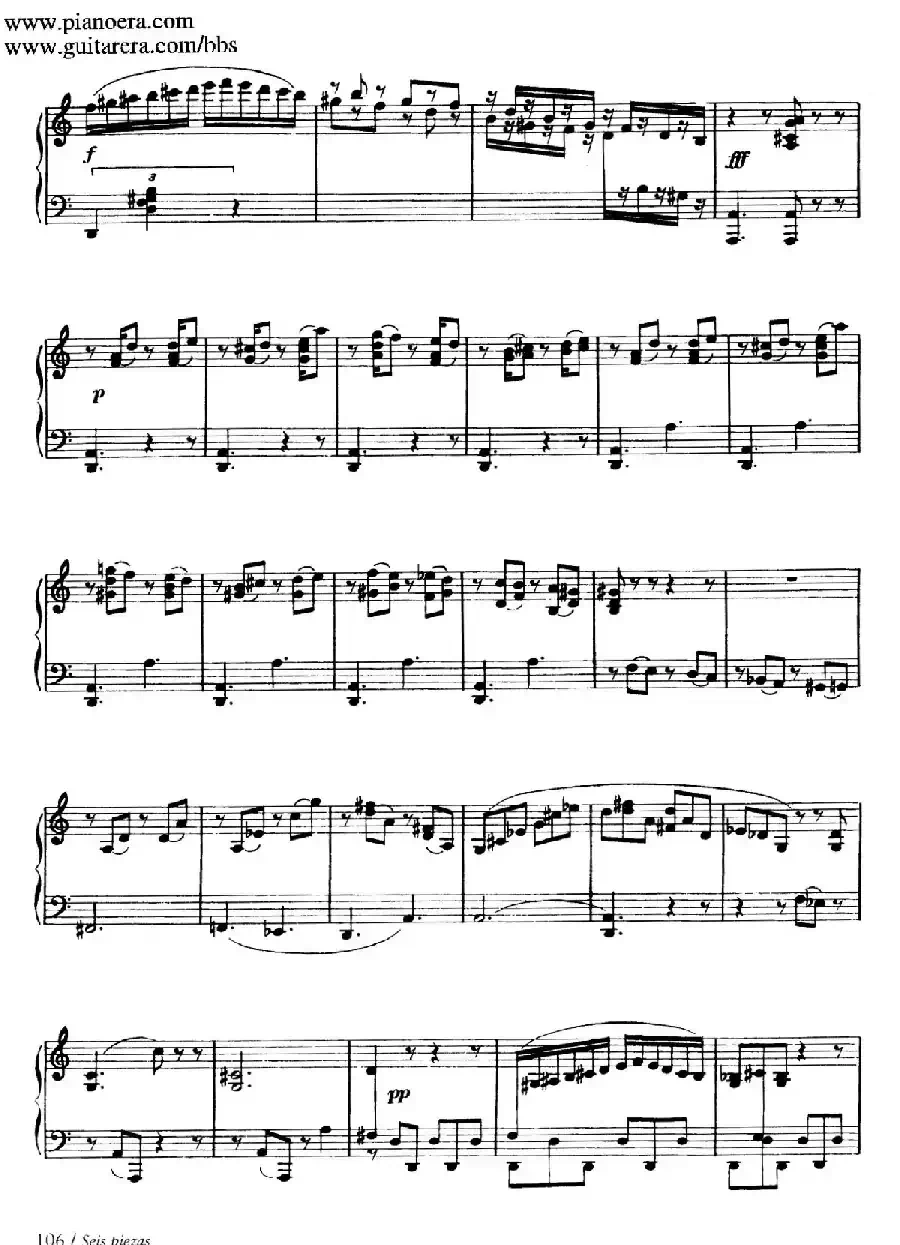 Six Pieces on Spanish Folksongs H.125（6首西班牙民谣小品·7. 踏步舞曲 Zapateado）