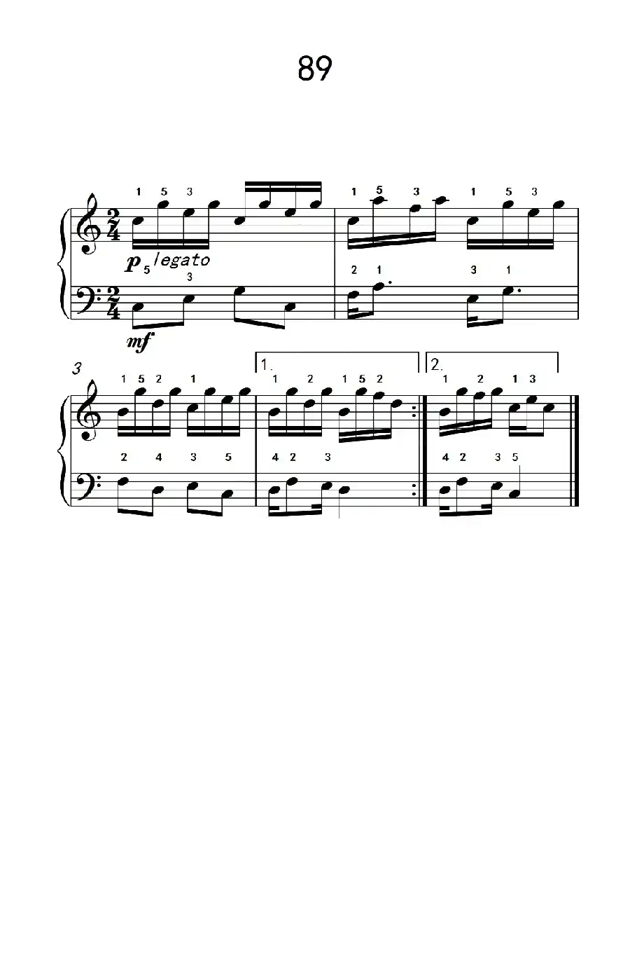 阿尔贝提固定音型伴奏练习 89(儿童钢琴手指练习 2)