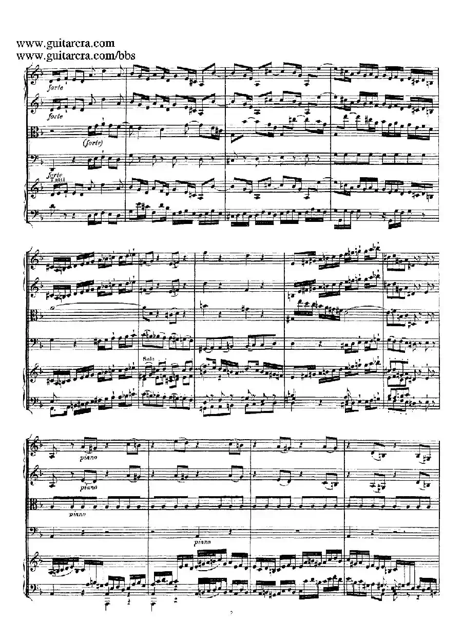 d小调第一号古钢琴协奏曲 BWV 1052（总谱）