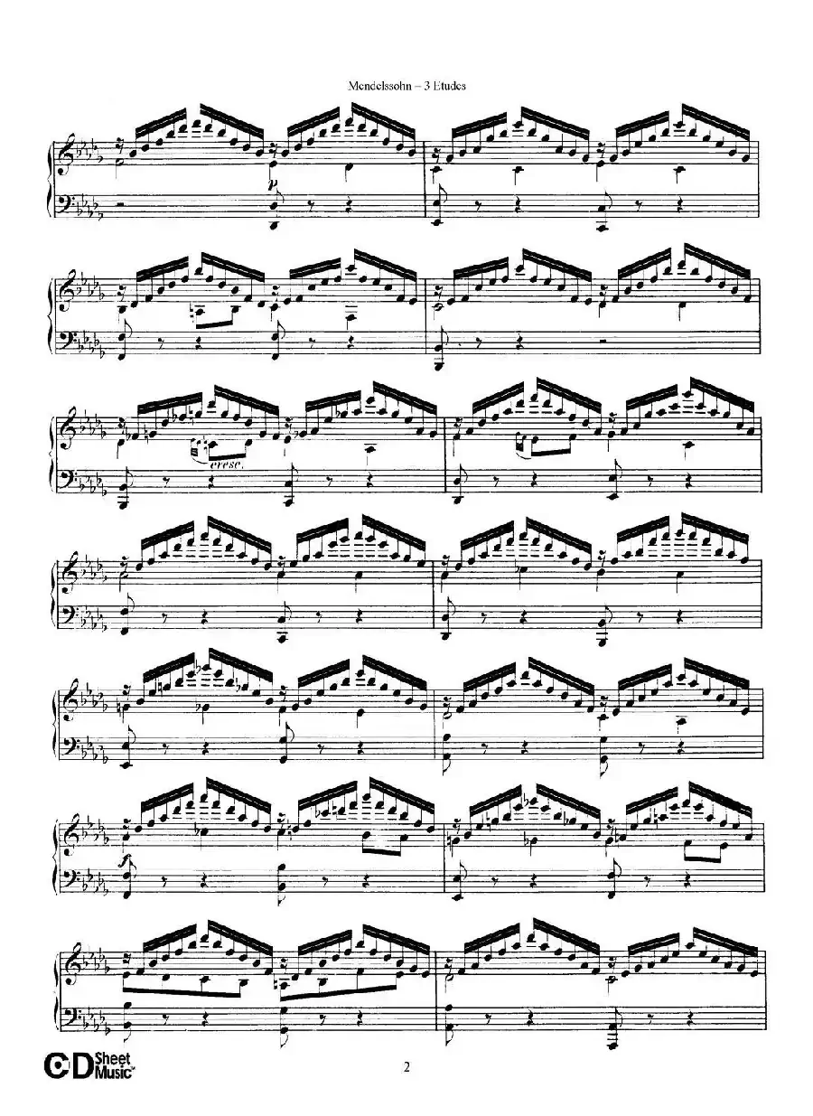 3 Etudes Op.104b（3首练习曲·1）