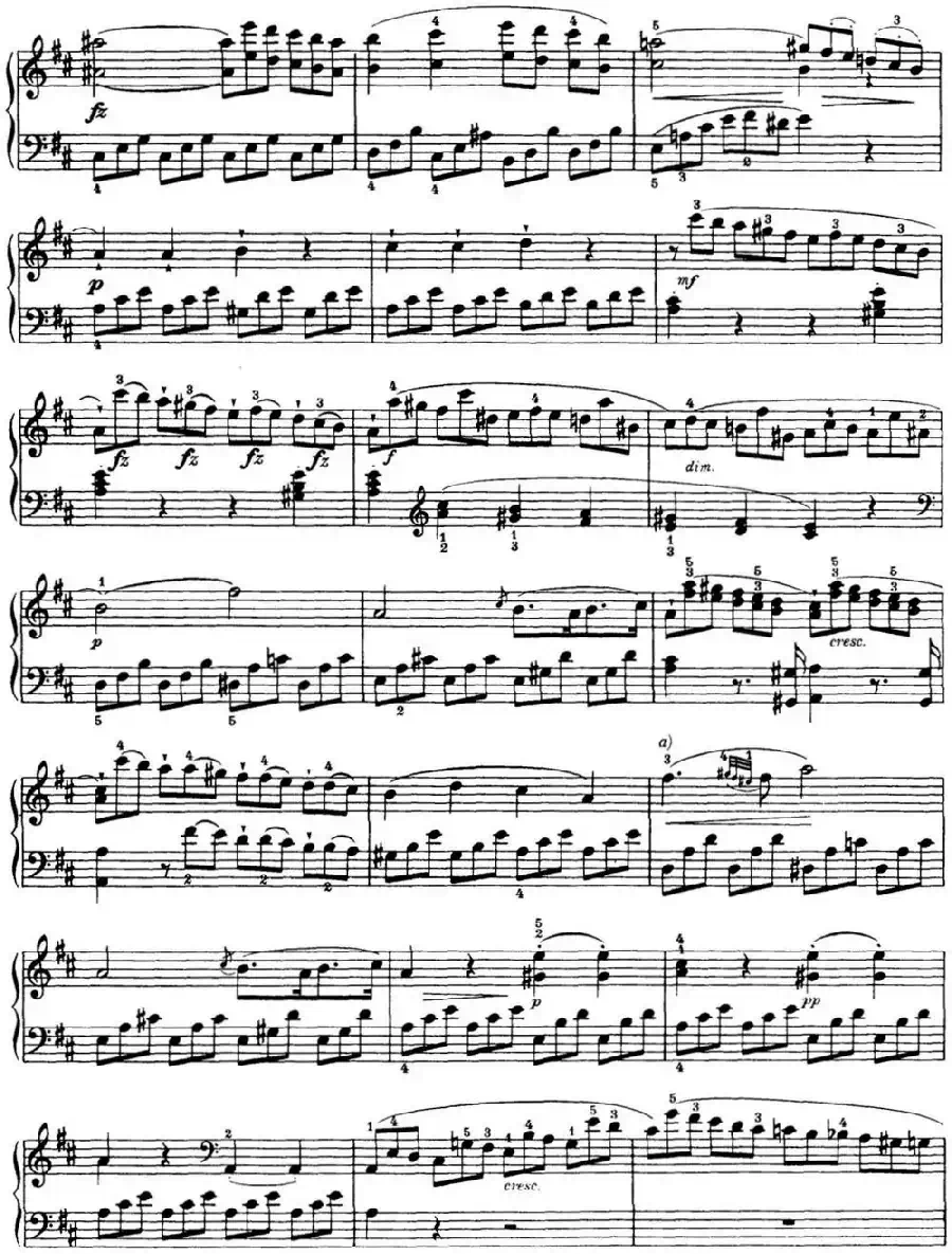 海顿 钢琴奏鸣曲 Hob XVI 51 in D major