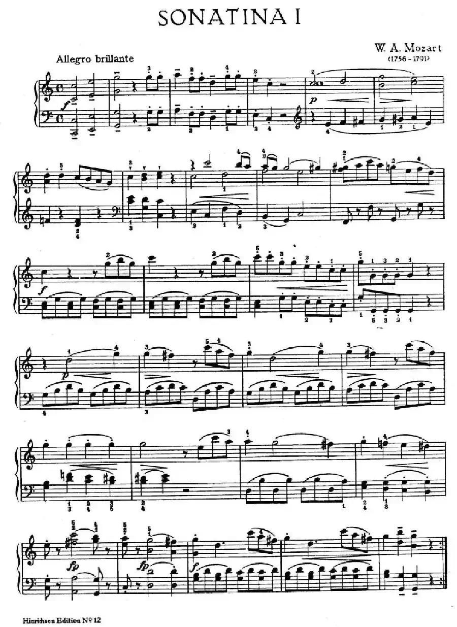 6 Viennese Sonatinas K.439b（6首维也纳小奏鸣曲·Ⅰ）