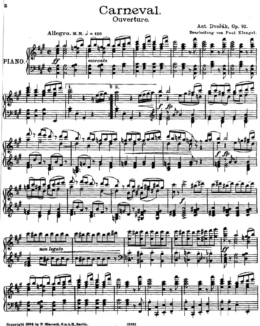 Carneval Overture Op.92（狂欢节序曲）
