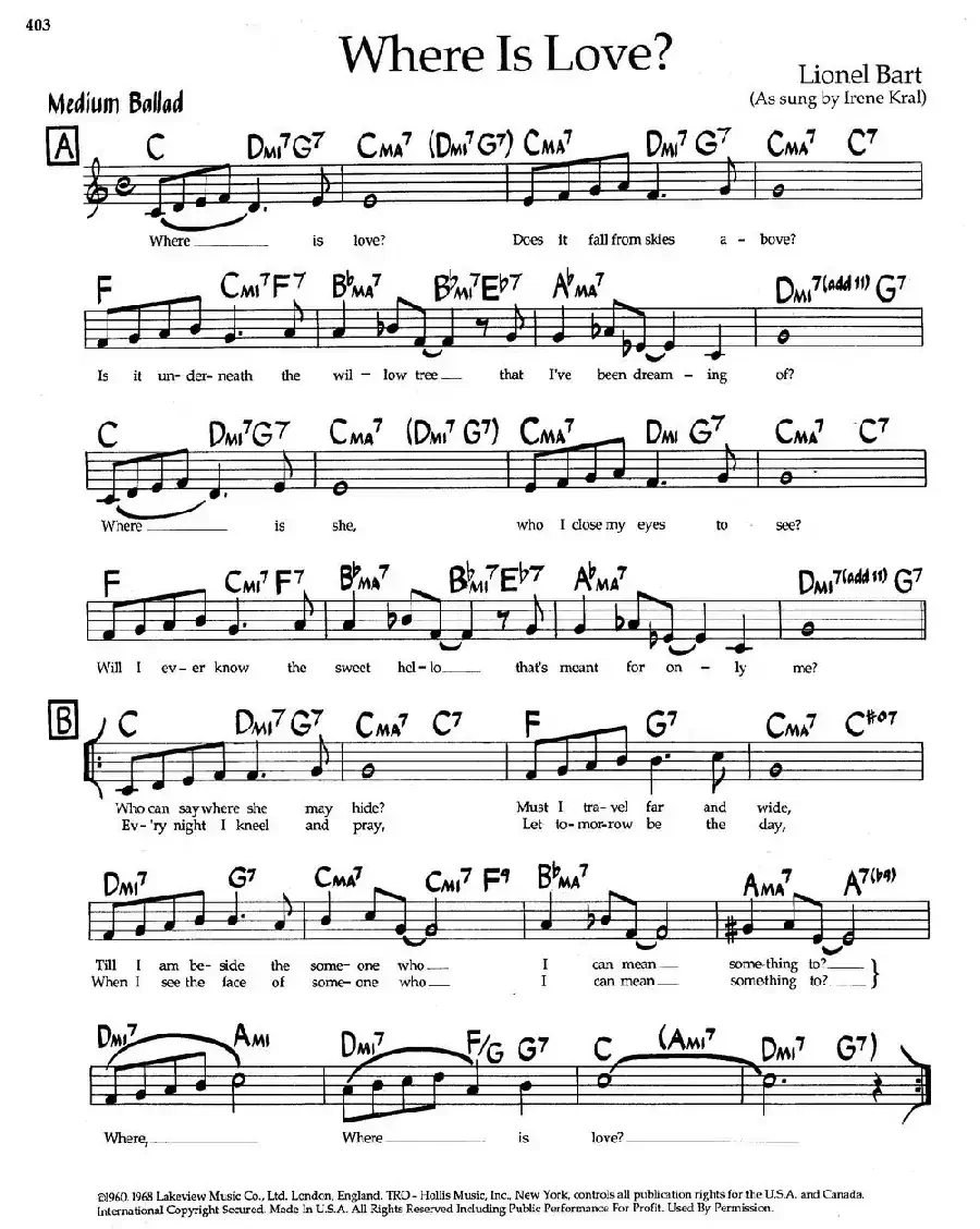 Where Is Love?（爵士钢琴曲）