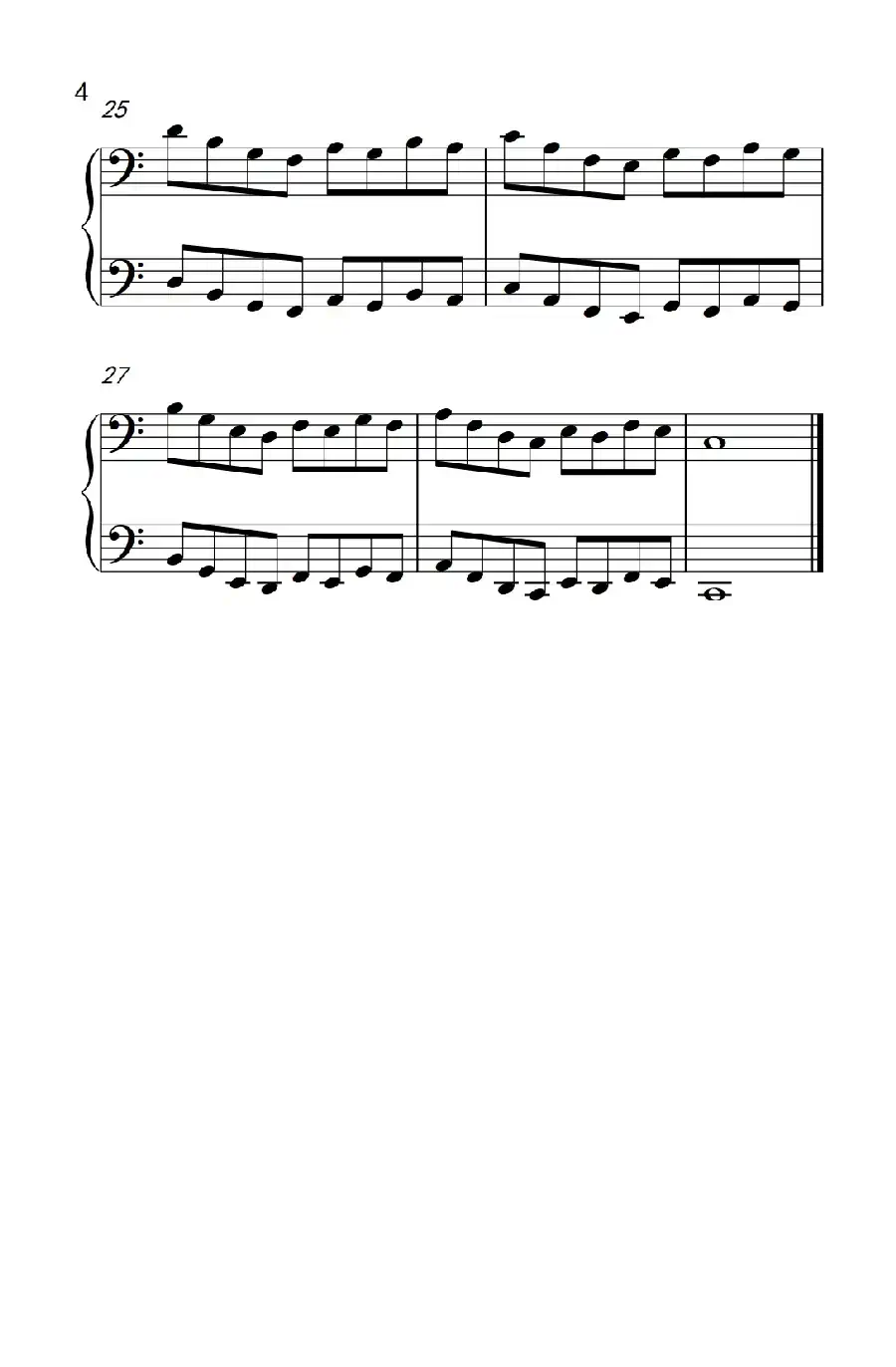 手指的连奏（约翰·汤普森 成人钢琴教程 第一册）