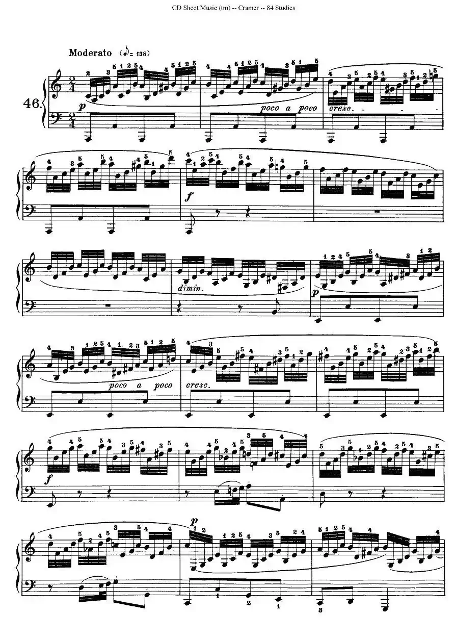 Cramer - 84 exercices（46—50）（克拉莫84首钢琴练习曲）