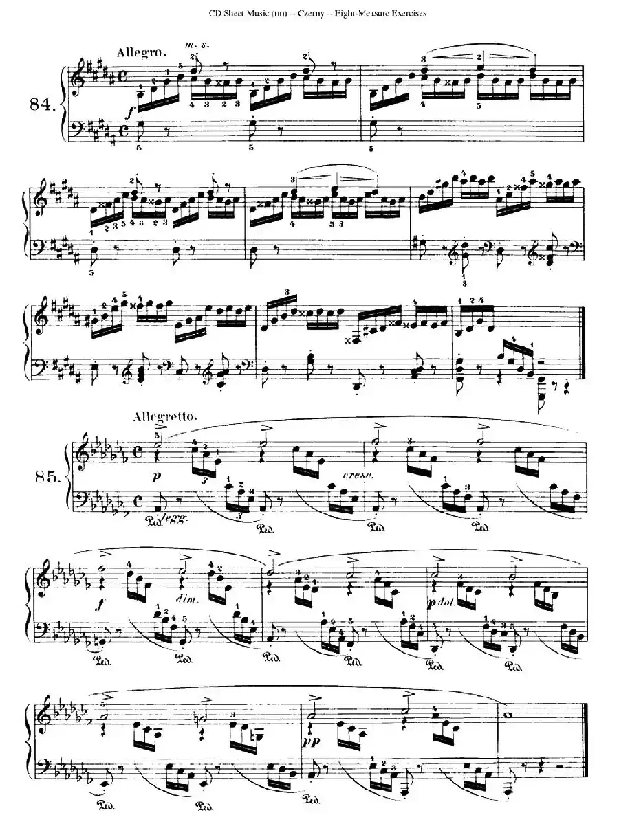 160 Eight- Measure Exercises.Op.821（车尔尼160首钢琴八小节练习曲（72——87））