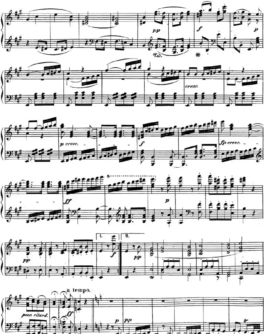 贝多芬钢琴奏鸣曲28 A大调 Op.101 A major