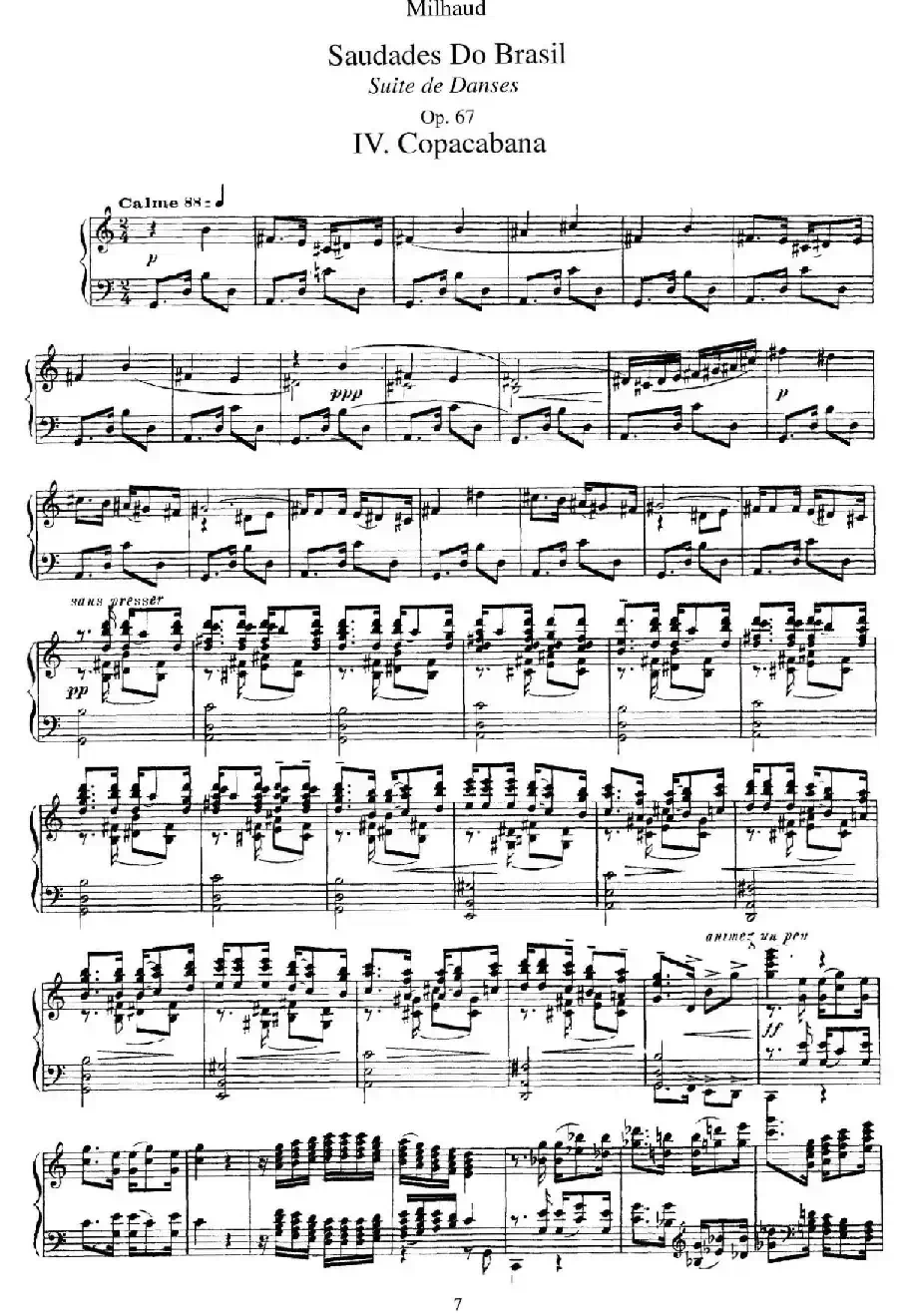 Saudados do Brasil Op.67（巴西回忆·Ⅳ）