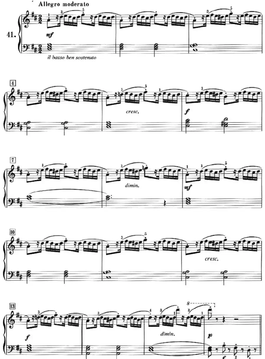 50首莱蒙钢琴练习曲 作品37（NO.41）