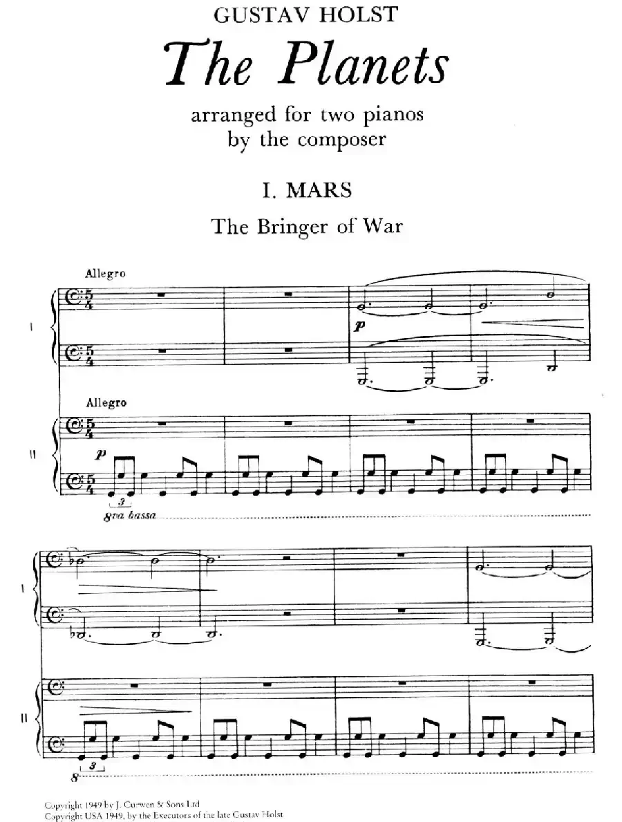 The Planets Op.32（双钢琴）（行星·第一乐章 火星—战争使者）