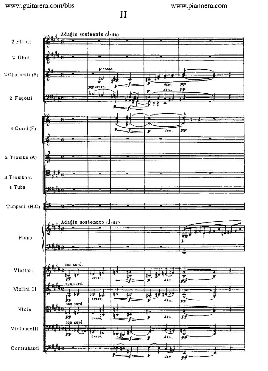 c小调第二钢琴协奏曲 Op.18（第二乐章总谱）