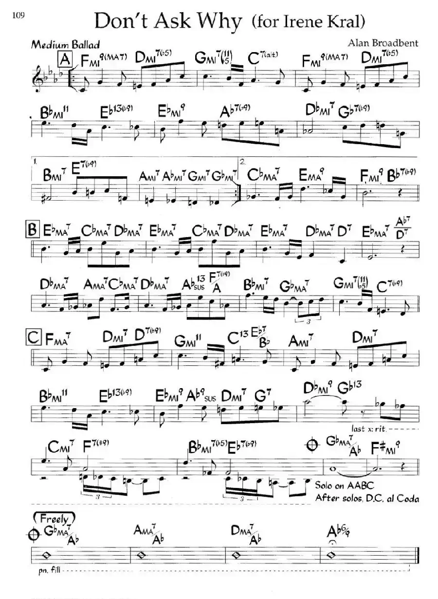 Don't Ask Why（爵士钢琴曲）