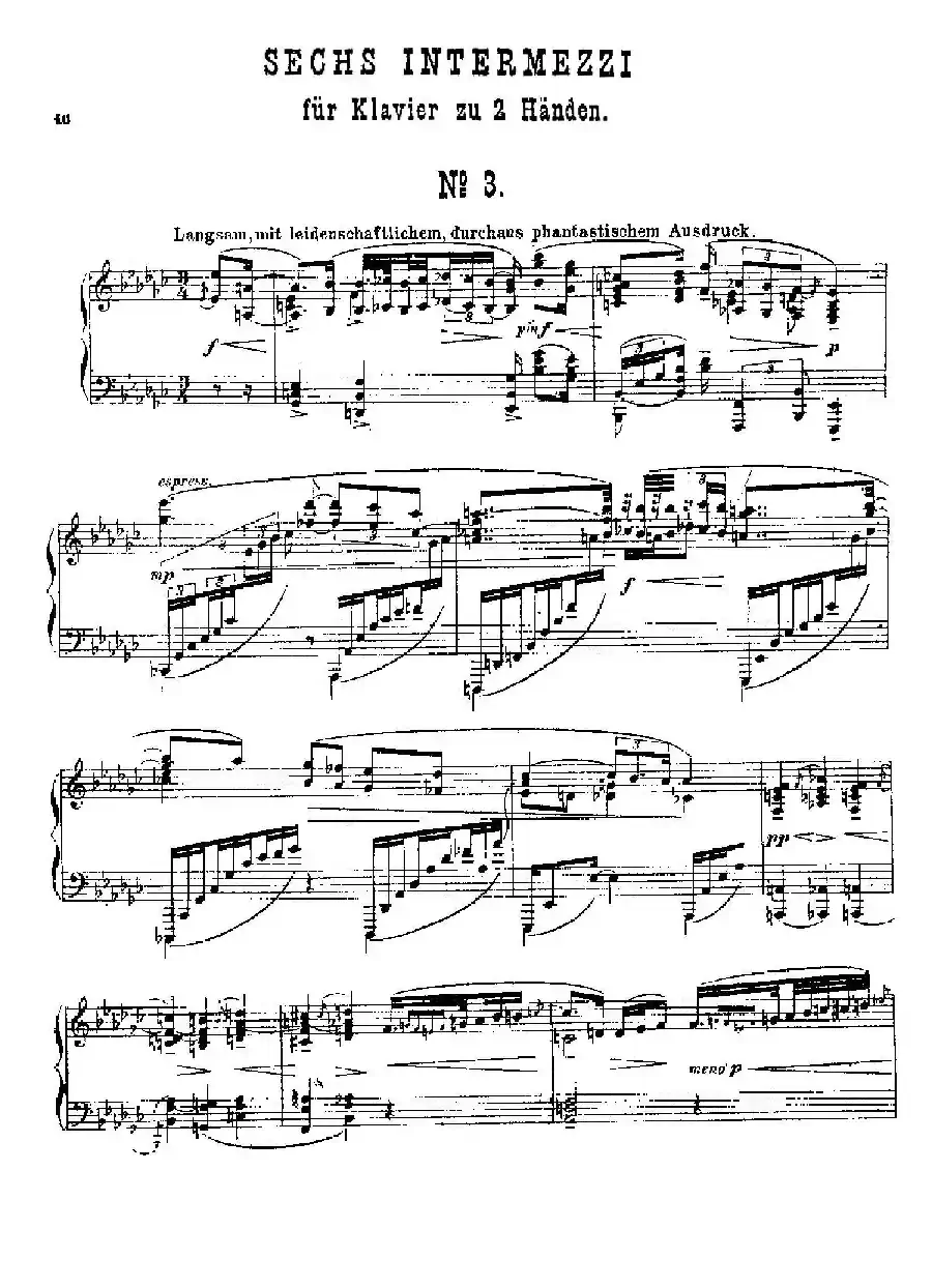Six Intermezzi Op.45（6首间奏曲·3）