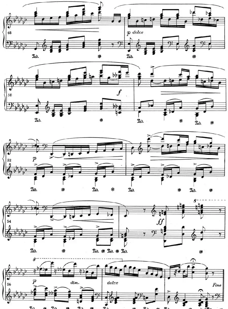 肖邦 波兰舞曲 Op.posth.P.1 No.8 降G大调