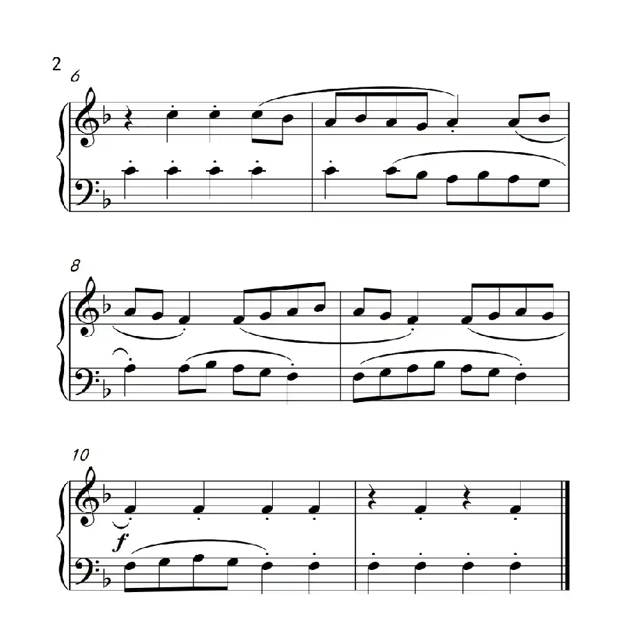 断奏和连奏（卡农）（巴托克 小宇宙 钢琴教程 2）