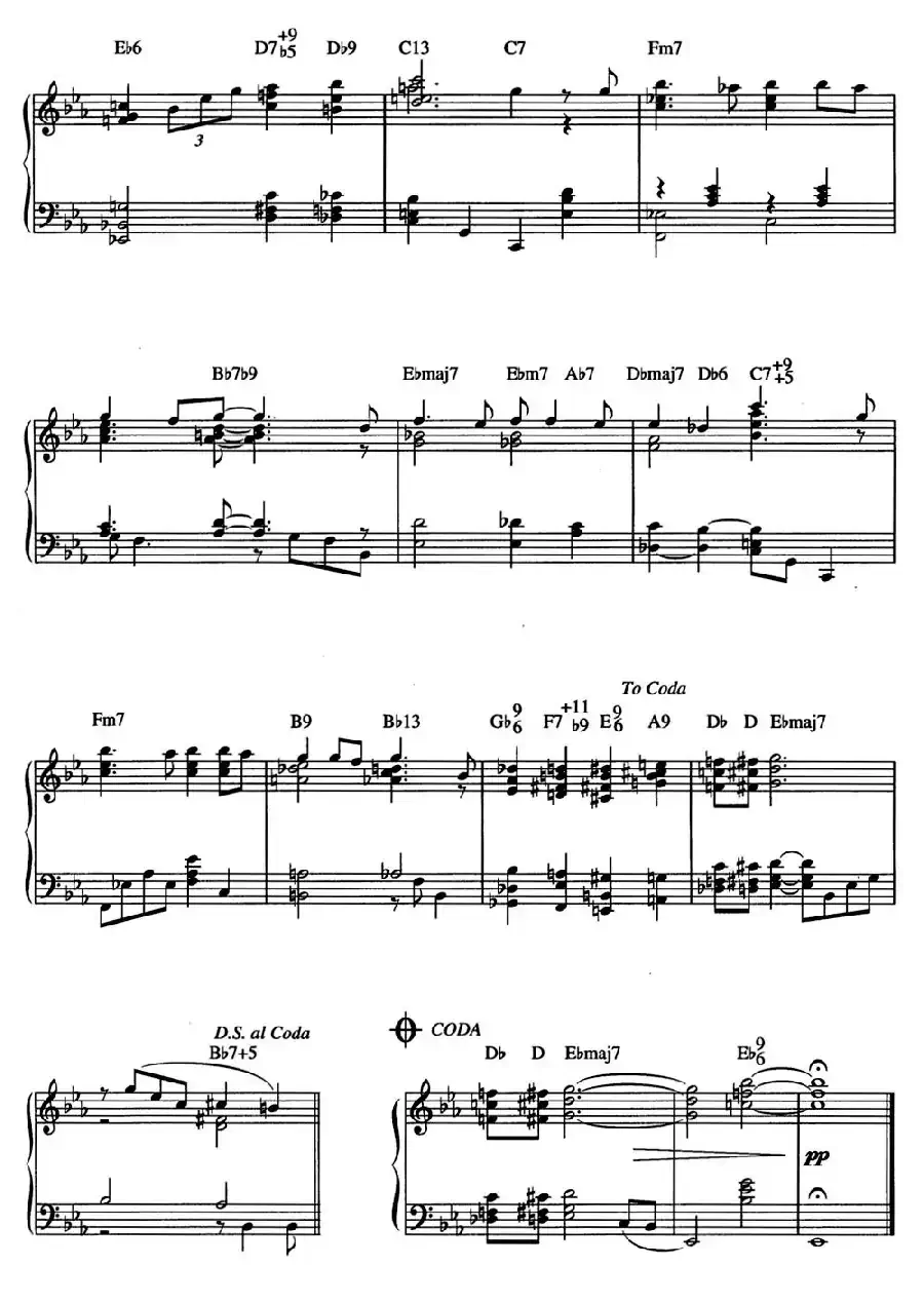 Lush Life（爵士钢琴酒吧独奏钢琴谱）