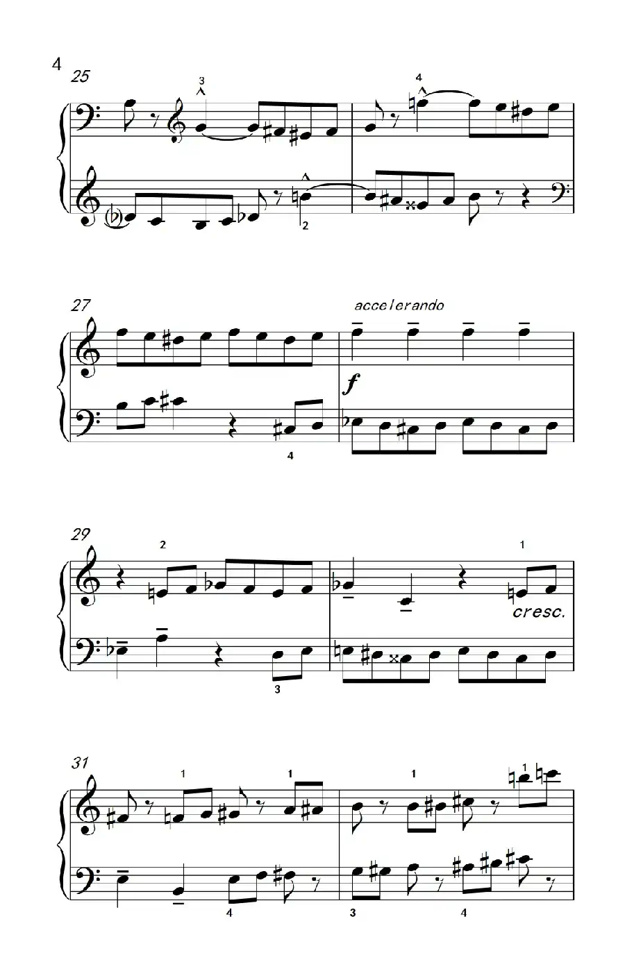 半音创意曲（三） A（巴托克 小宇宙 钢琴教程 6）