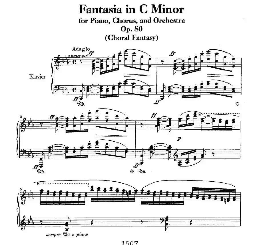 Choral Fantasia in c Minor Op.80（c小调合唱幻想曲·钢琴独奏版）