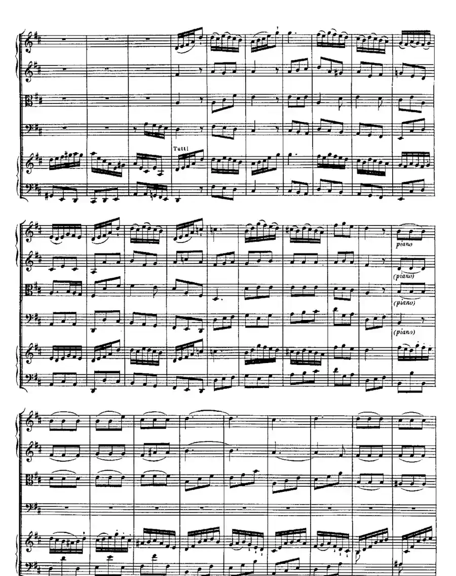 Harpsichd Concerto in D Maj BWV 1054（D大调第三号古钢琴协奏曲·总谱）